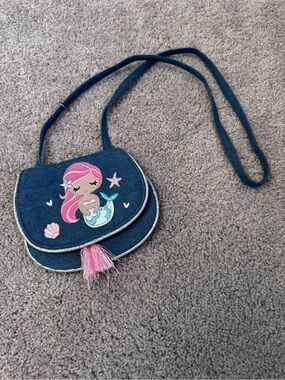 Earth Nymph Mermaid Kids Crossbody Bag, Blue, Small